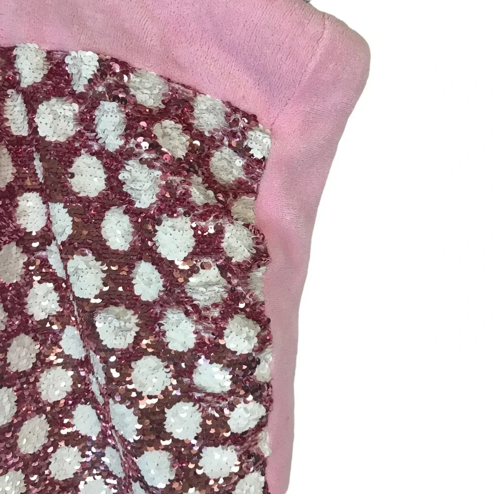 Cynthia Rowley Kids Mermaid Tail Blanket Pink White Sequin Polka Dot‎ Fleece